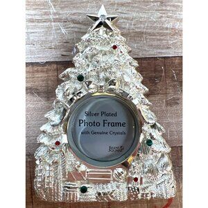 Silver Plated Christmas Tree Photo Frame With Genuine Crystals By Regent Square